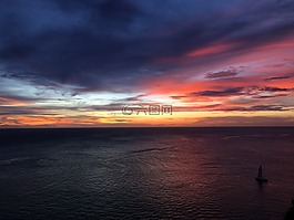 日落,浪漫,溫暖