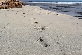 足跡,步驟,沙