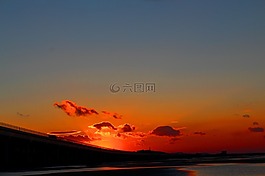 日落,云,天空