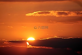 日落,太陽(yáng),云