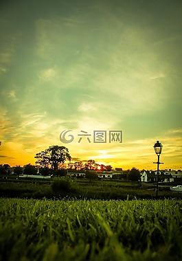 景區(qū),日落,草