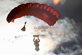 降落傘,天空,云