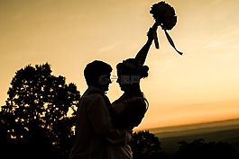 casal,婚姻,新娘