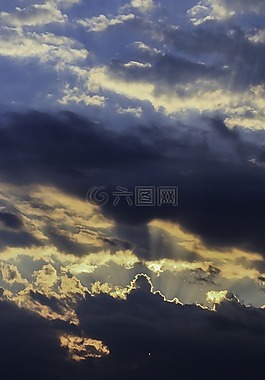 云,日落,天空