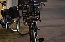 坐,街,自行車