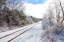 鐵路軌道,雪,冬天