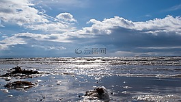 岸,景觀,自然
