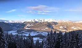 冬天,山,天堂