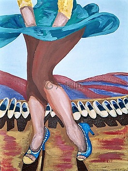 手繪鞋,丙烯酸漆,藝術(shù)