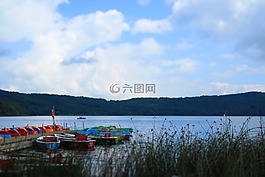 waldsee,船,码头