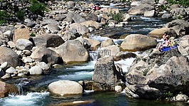 海灘,河,水