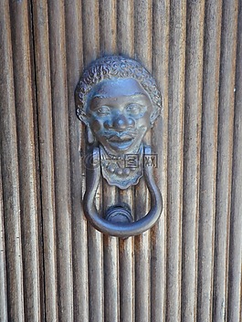 doorknocker,面對,呼叫等待