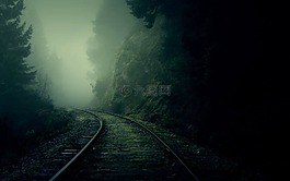 黑暗,鐵路,景觀
