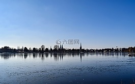 水域,反射,湖