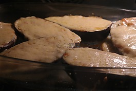 茄子,扇形,烤箱