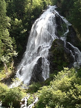 瀑布,大格洛克納山,奧地利