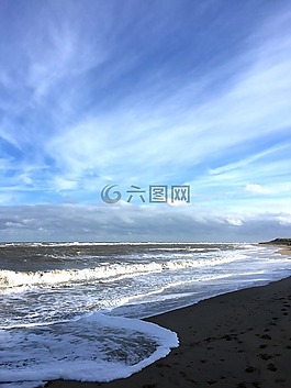 沿海,大天空,海洋