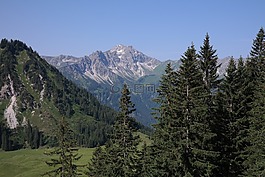 大拇指,全景,高山