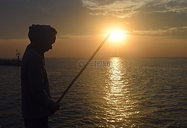 日出,反思,海洋