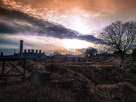 廢墟,nicopolis,夕陽(yáng)