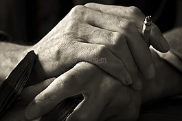 手,男子,書