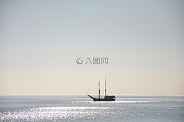 船,海灘,海