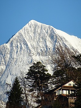 雪,高山,ausblik
