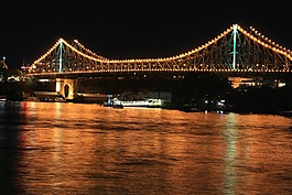 橋,燈,夜