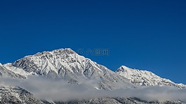藍(lán)色,天空,山