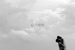 侧影,夫妇,黑