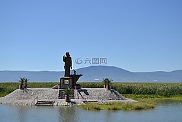 背光,岛,湖
