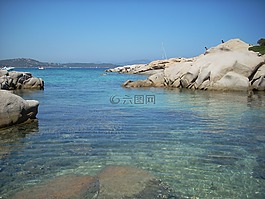 撒丁島,海,巖