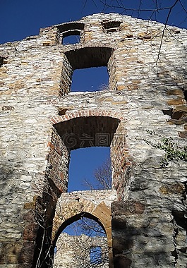 廢墟,城堡,天空