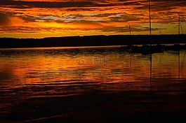 日出,水,ammersee
