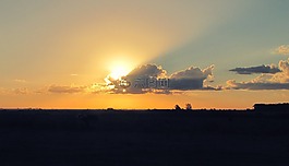 日落,壁纸,蓝色