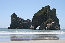 海灘,巖,島