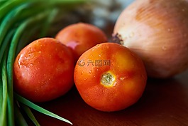 番茄,綠色,洋蔥