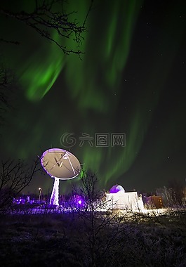 天線,auroraboralis,晚上