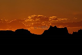 日落,景觀,巖