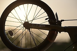 夕陽,光影,自行車