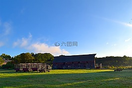 谷倉,農(nóng)田,日出