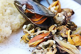 外殼,貽貝肉,海鮮