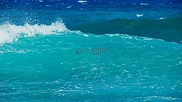 波,藍色,海