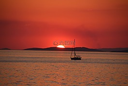 日落,海,浪漫