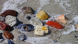 石頭,豐富多彩,海灘