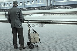 車站,老年,路
