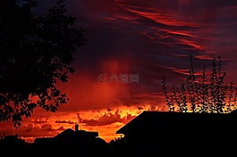 日落,黄昏,打量