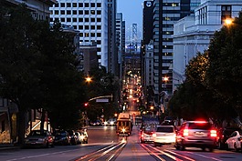 旧金山,街道,城市的灯光