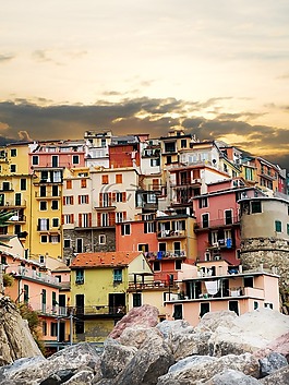 五渔村,色彩缤纷的房子,manarola