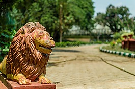 獅子,雕像,花園